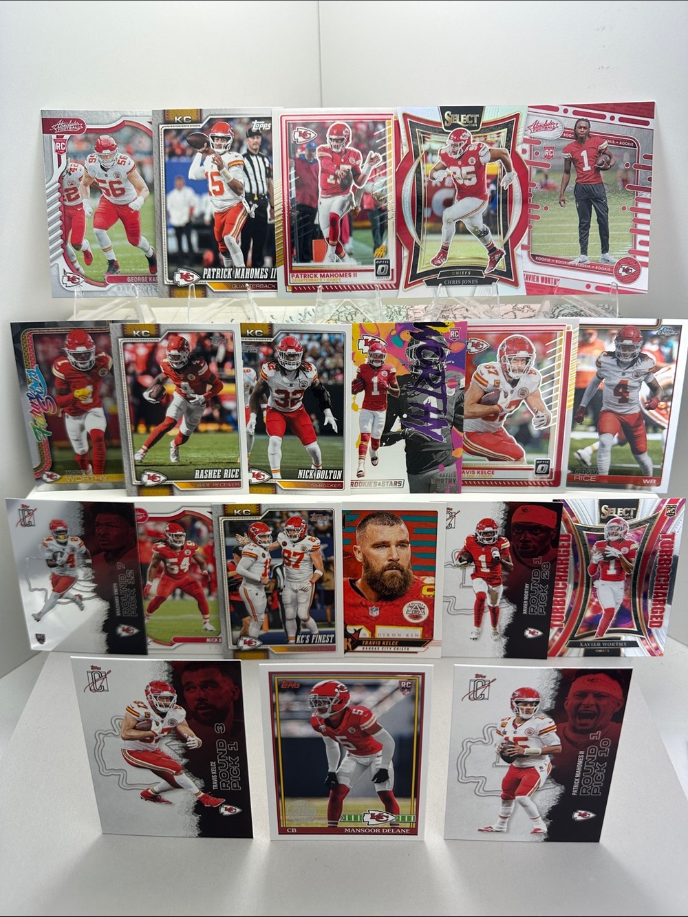 Patrick Mahomes/Travis Kelce Chiefs lot of 20 + Worthy/Delane/Karlaftis Rookies